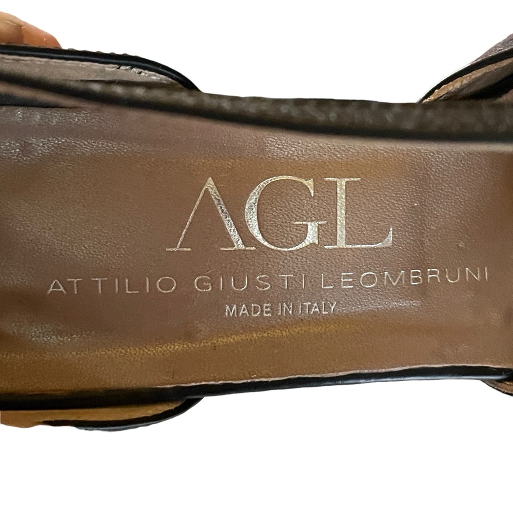 AGL D'Orsay Black Leather Block Crisscross Vamp Strap Ankle Strap Sz 8.5 EU 38.5 - Picture 5 of 16
